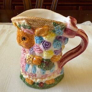 1999 Mercuries Springtime Garden Whimsical Bunnies Ceramic creamer